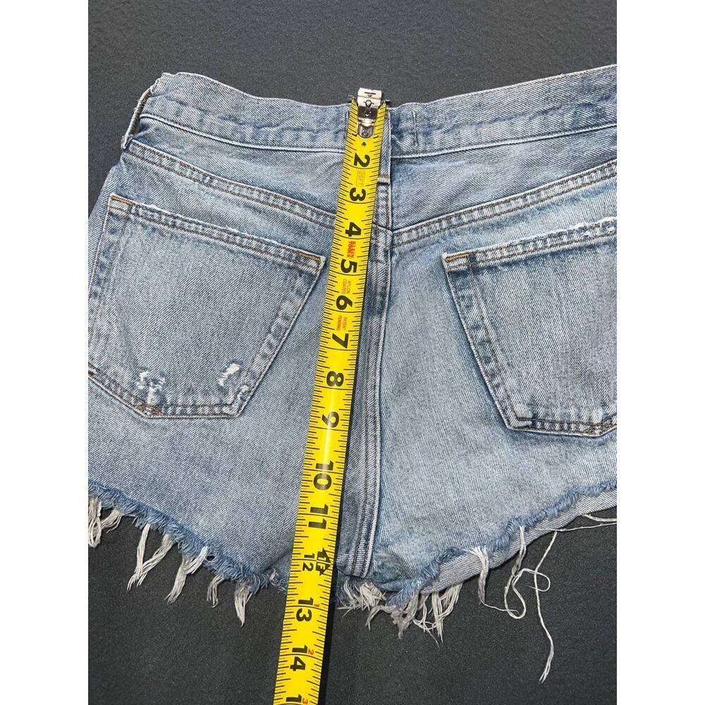 Agolde Sz 27 Blue Parker Y2K Vintage Cut Off Short Distressed Button Fly A010092 - Picture 9 of 9